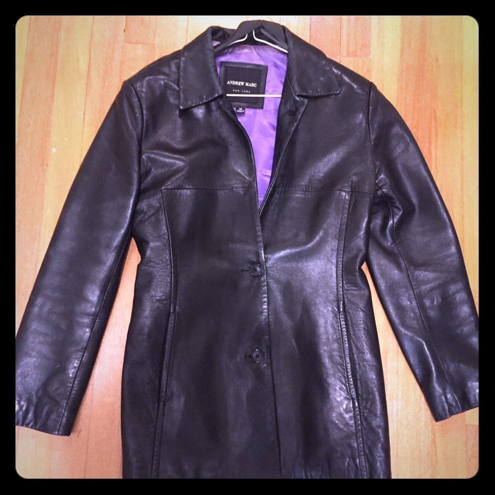 Andrew Marc black leather jacket